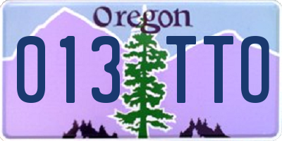 OR license plate 013TTO