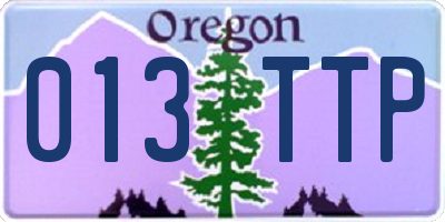 OR license plate 013TTP