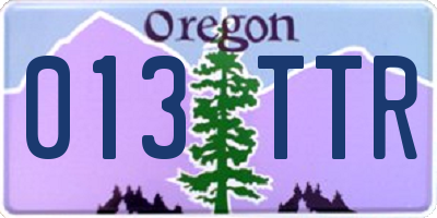 OR license plate 013TTR