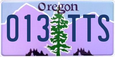 OR license plate 013TTS