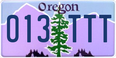 OR license plate 013TTT