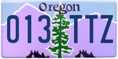 OR license plate 013TTZ