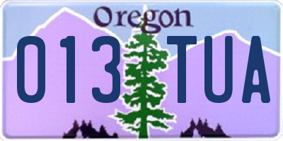 OR license plate 013TUA
