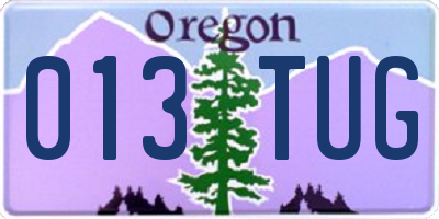 OR license plate 013TUG
