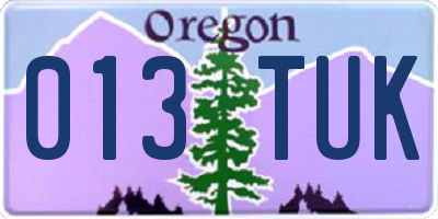 OR license plate 013TUK