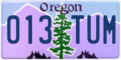 OR license plate 013TUM