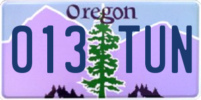 OR license plate 013TUN