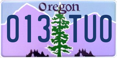 OR license plate 013TUO