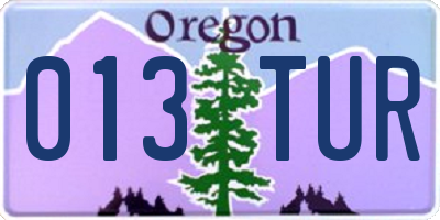 OR license plate 013TUR
