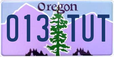 OR license plate 013TUT