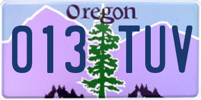 OR license plate 013TUV