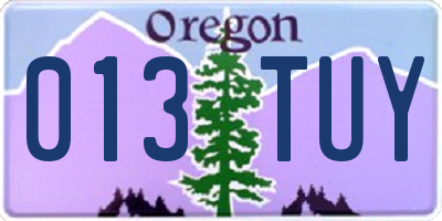 OR license plate 013TUY