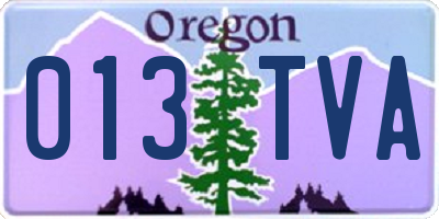 OR license plate 013TVA