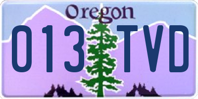 OR license plate 013TVD