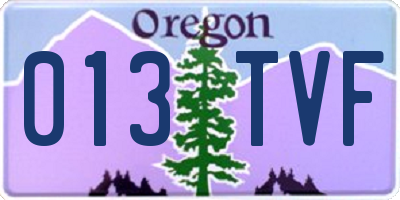 OR license plate 013TVF