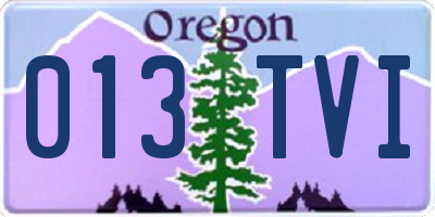 OR license plate 013TVI