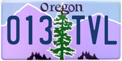 OR license plate 013TVL