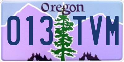OR license plate 013TVM