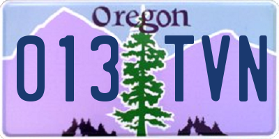 OR license plate 013TVN