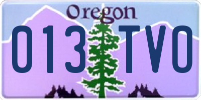 OR license plate 013TVO