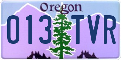 OR license plate 013TVR