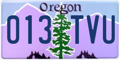 OR license plate 013TVU