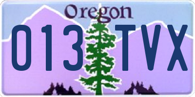 OR license plate 013TVX