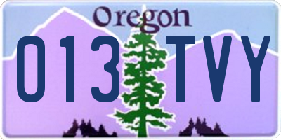 OR license plate 013TVY