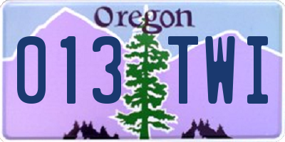 OR license plate 013TWI