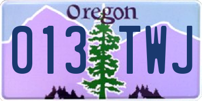 OR license plate 013TWJ
