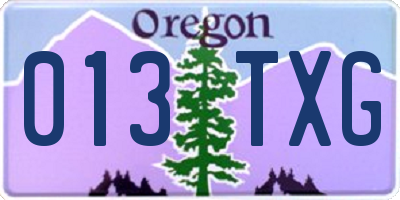 OR license plate 013TXG