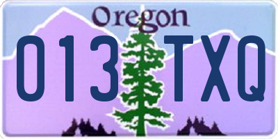 OR license plate 013TXQ