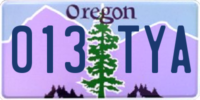 OR license plate 013TYA