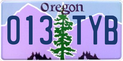 OR license plate 013TYB