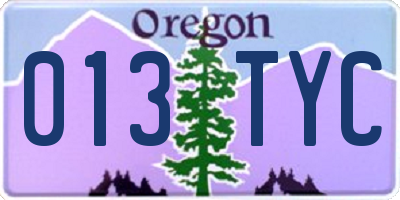 OR license plate 013TYC