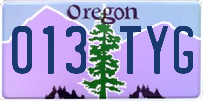 OR license plate 013TYG
