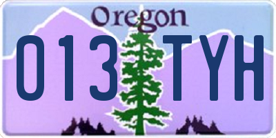 OR license plate 013TYH