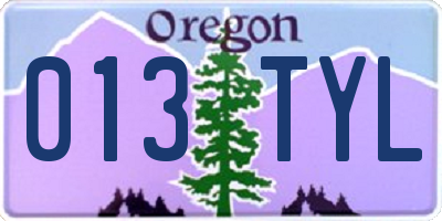 OR license plate 013TYL