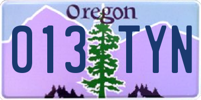 OR license plate 013TYN