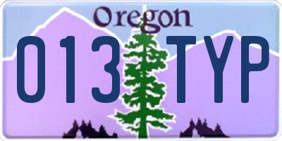 OR license plate 013TYP