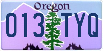 OR license plate 013TYQ
