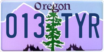 OR license plate 013TYR