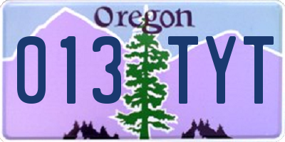 OR license plate 013TYT