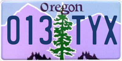 OR license plate 013TYX