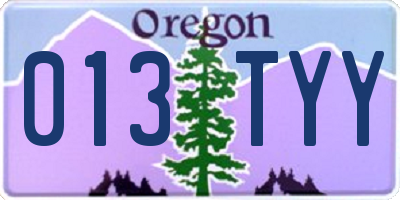 OR license plate 013TYY