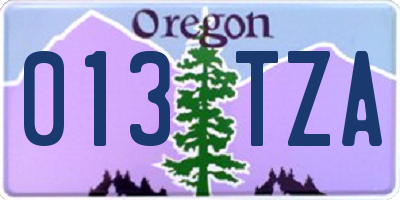 OR license plate 013TZA