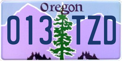 OR license plate 013TZD