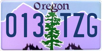 OR license plate 013TZG