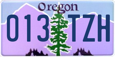 OR license plate 013TZH
