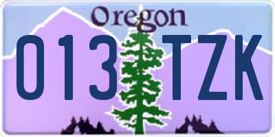 OR license plate 013TZK